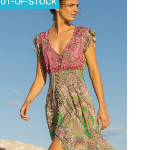 Miss‎ June Paris Maxi Dress Multicolor Paisley Print Ruffle Sleeves - Picture 7 of 8